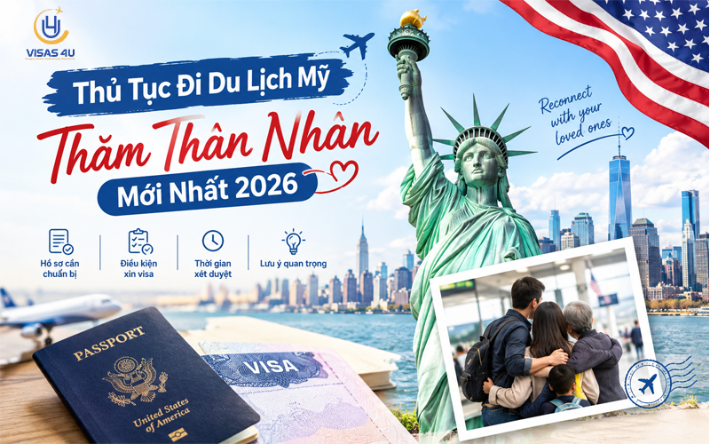Thủ tục Đi Du Lịch Mỹ Thăm Thân Nhân